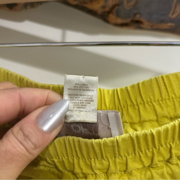 Loft Yellow Summer Drawstring Shorts with Hem Detail - small - Picture 11 of 12